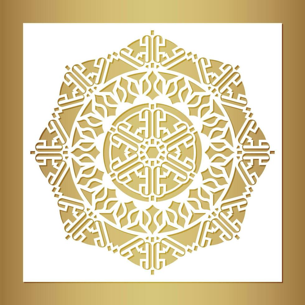 Mandala decorative paper cut line vector