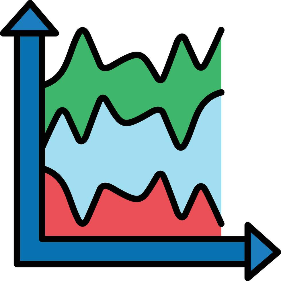 Multiple Line Graph Vector Icon