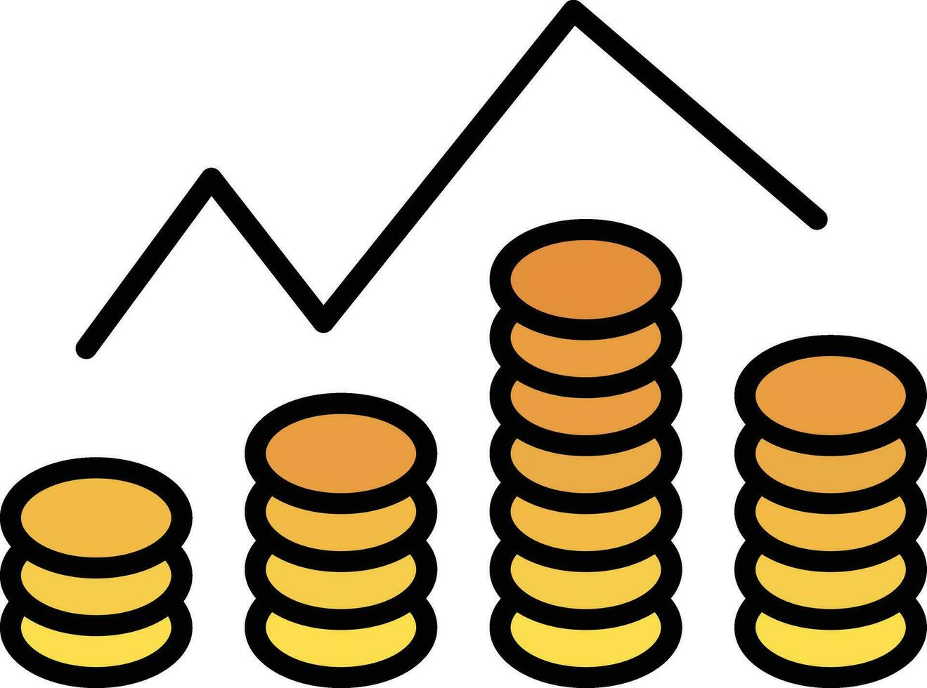 creciente economía vector icono