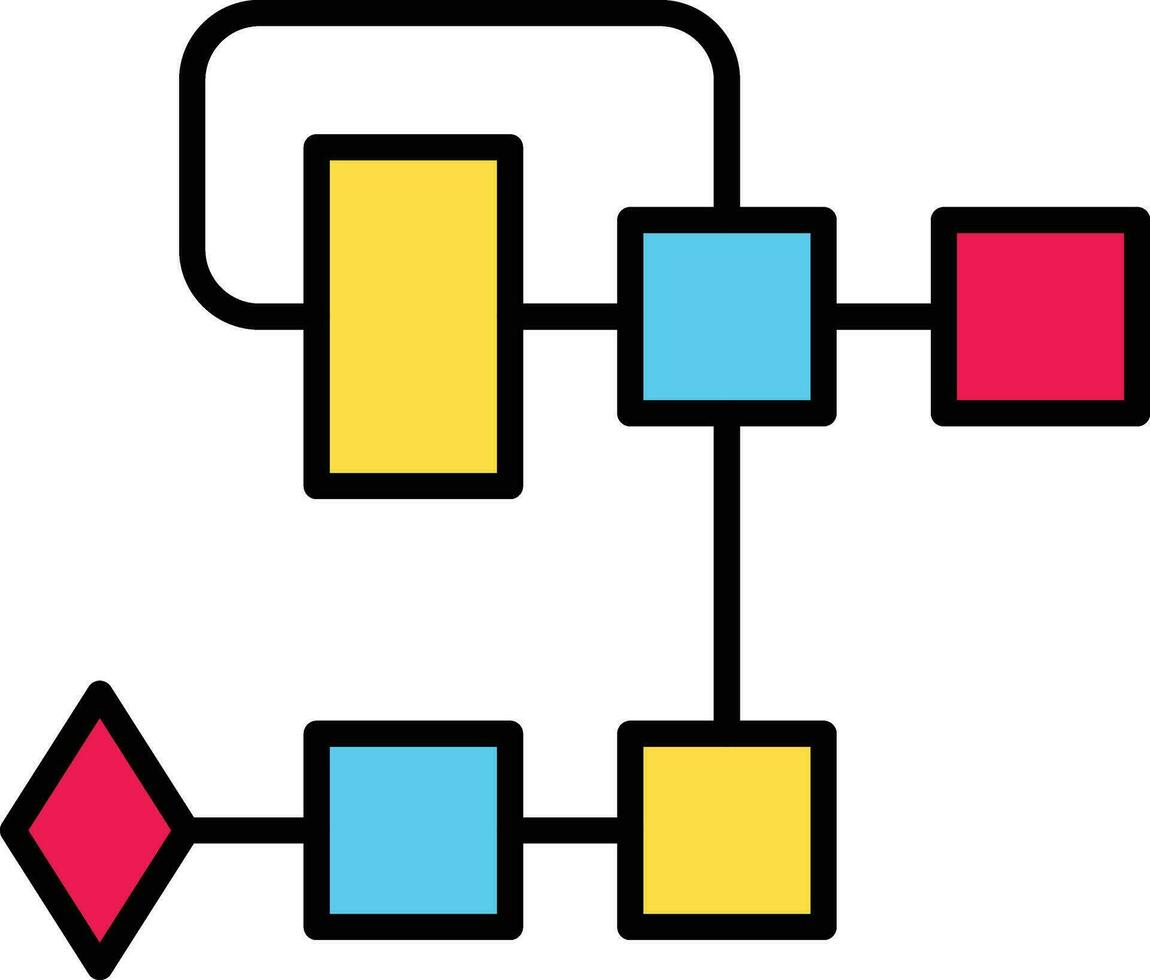 icono de vector de diagrama de flujo