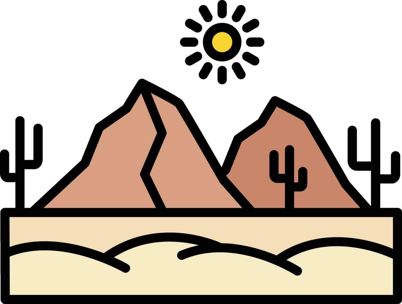 Desert Rocks Vector Icon