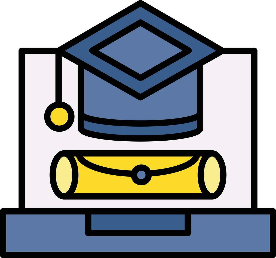 Online Graduation Vector Icon