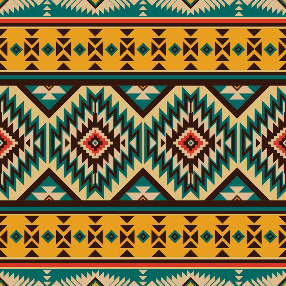 Native pattern american tribal indian ornament pattern geometric ethnic textile texture tribal aztec pattern navajo mexican fabric seamless Vector decoration fashion