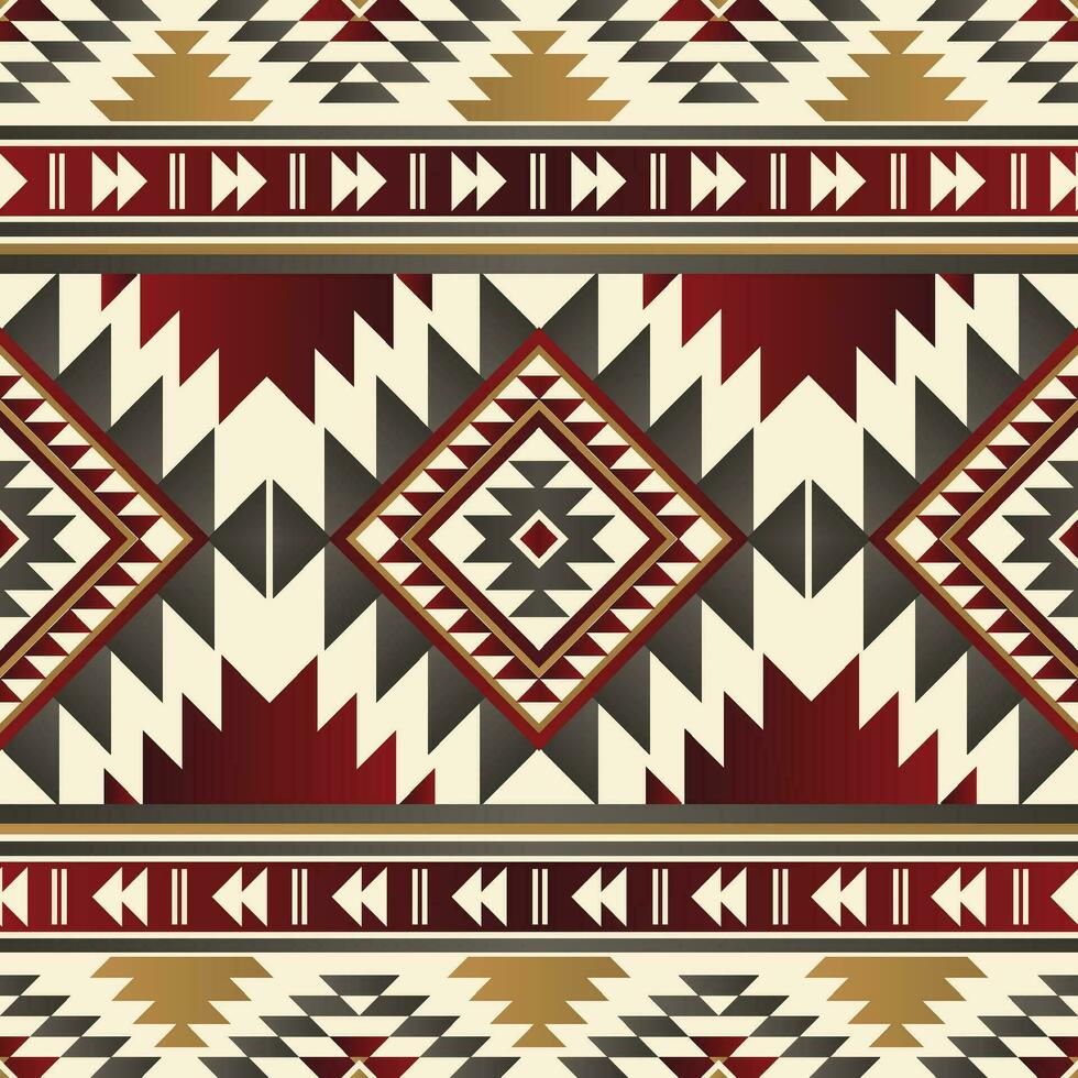 Native pattern american tribal indian ornament pattern geometric ethnic textile texture tribal aztec pattern navajo mexican fabric seamless Vector decoration fashion