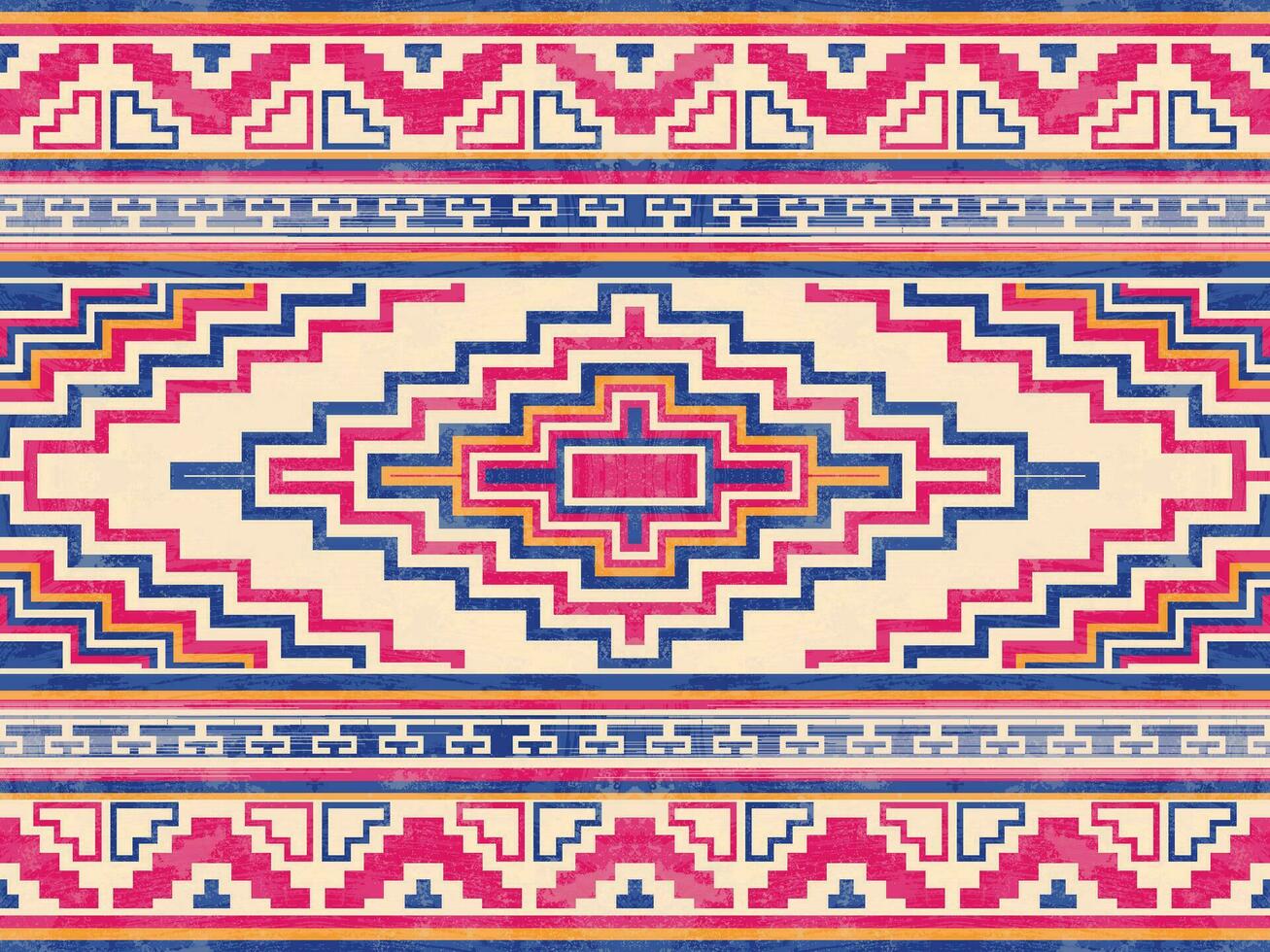 Native pattern american tribal indian ornament pattern geometric ethnic textile texture tribal aztec pattern navajo mexican fabric seamless Vector decoration fashion