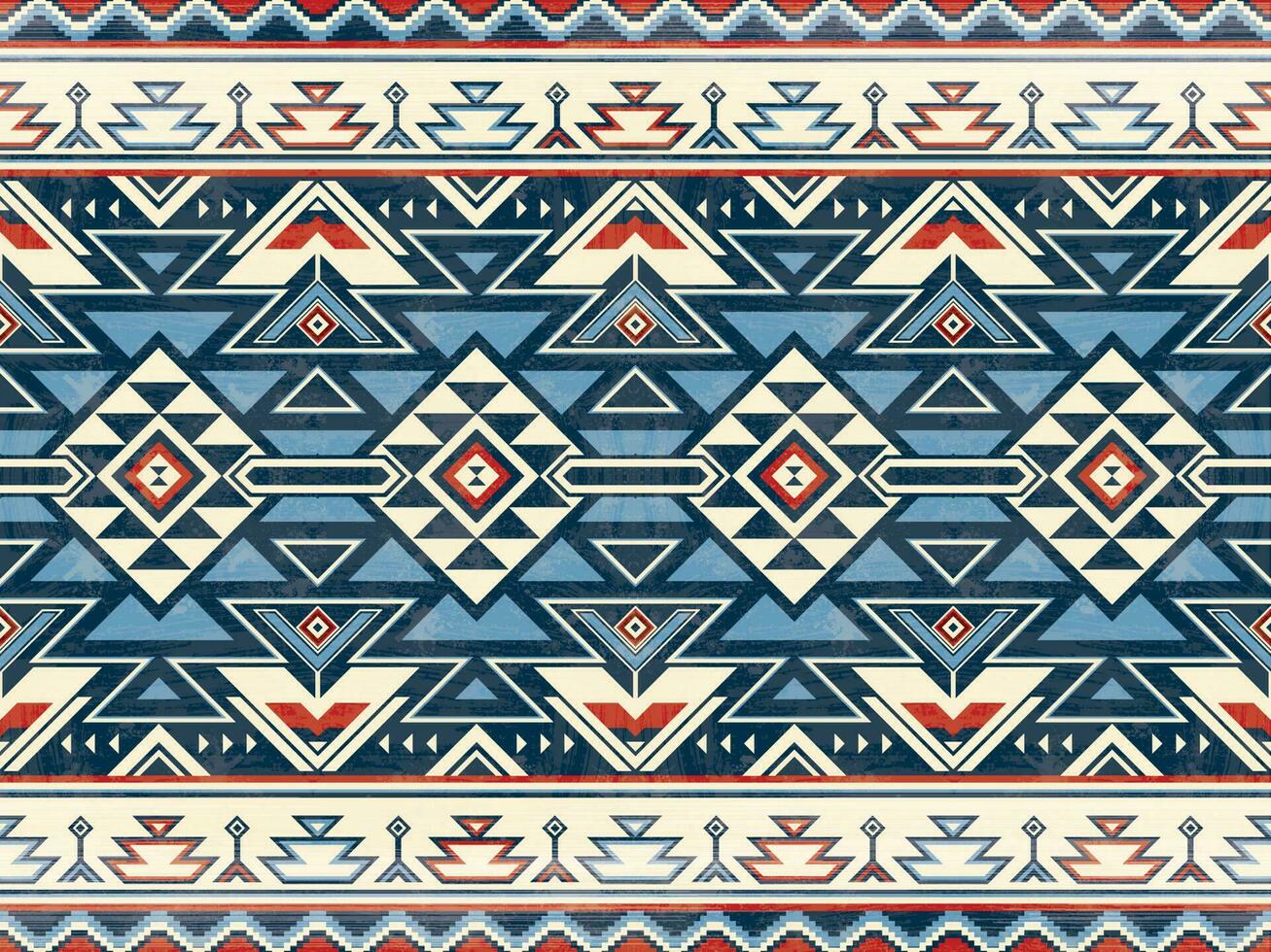 Native pattern american tribal indian ornament pattern geometric ethnic textile texture tribal aztec pattern navajo mexican fabric seamless Vector decoration fashion