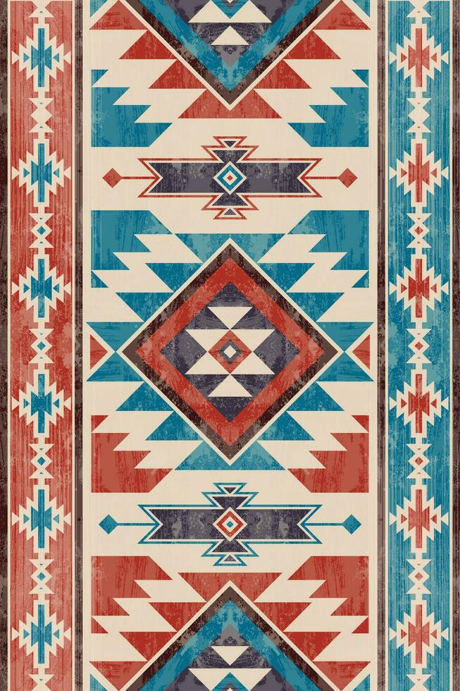 Native pattern american tribal indian ornament pattern geometric ethnic textile texture tribal aztec pattern navajo mexican fabric seamless Vector decoration fashion