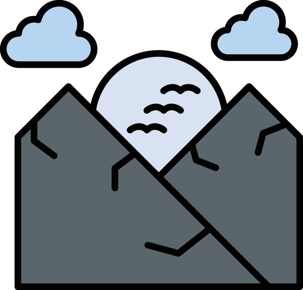 Sunset Landscape Vector Icon