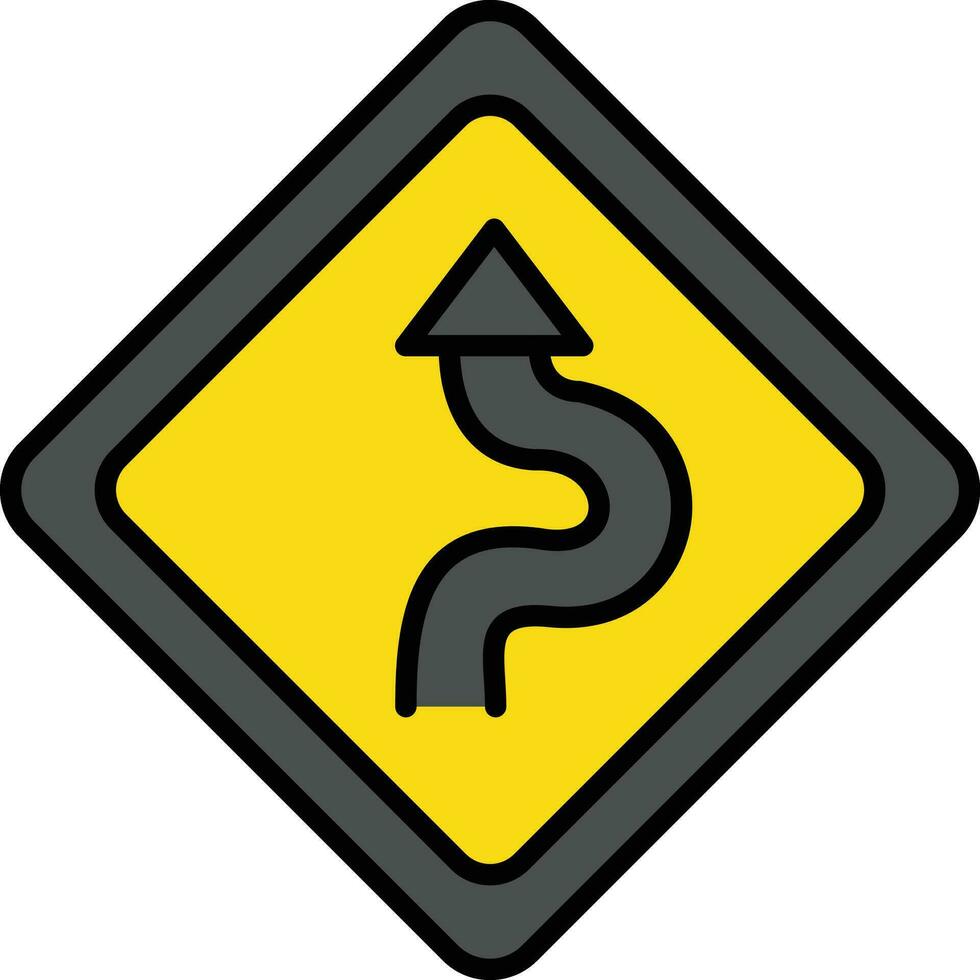 Windy Road Vector Icon