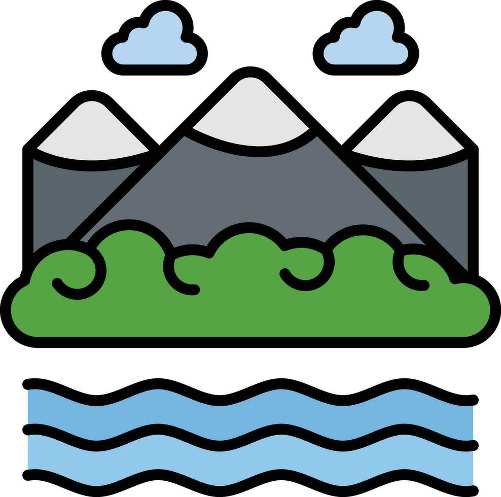 Lake Landscape Vector Icon