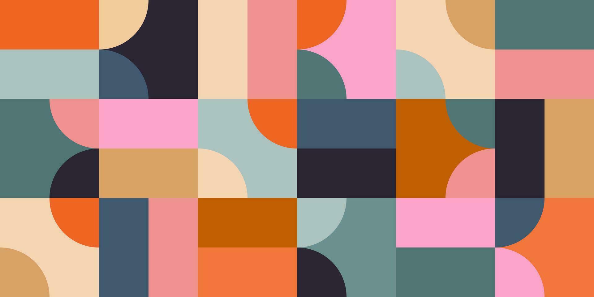 Geometry minimalistic mosaic seamless pattern. Abstract vector for web banner, business presentation, branding, card, invitation, poster, cover, textile print.