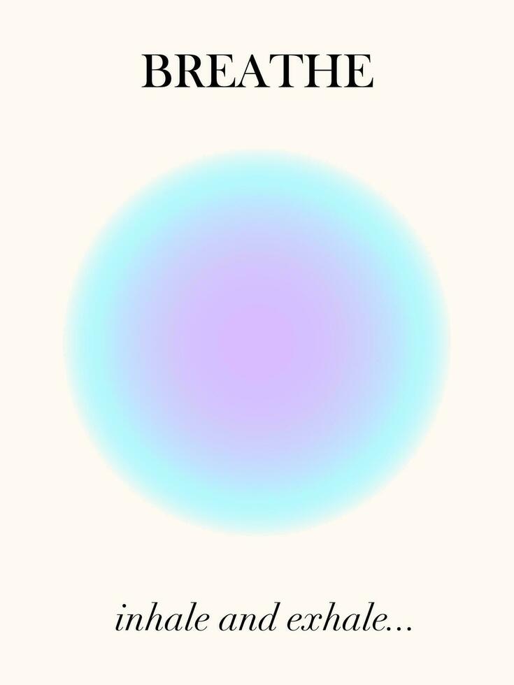 Trendy aesthetic gradient poster with positive words vector
