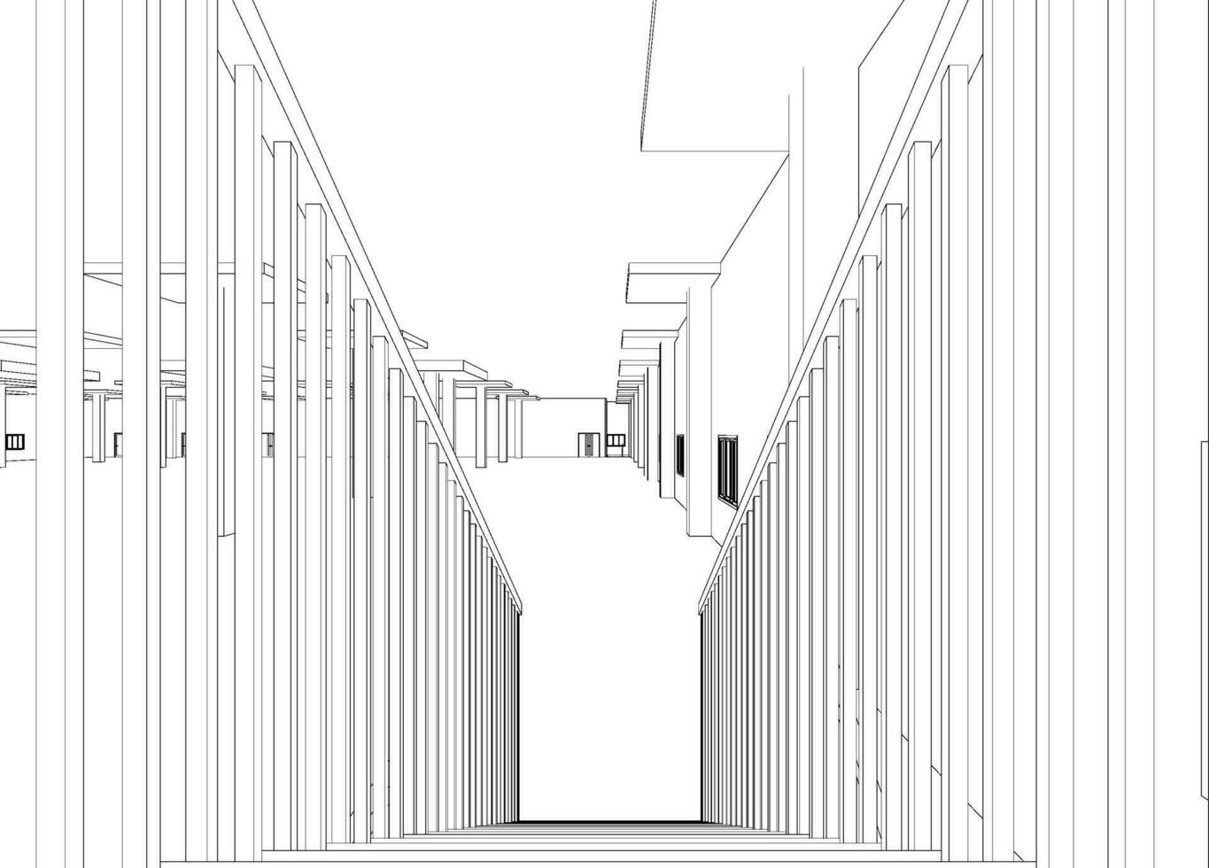 3d ilustración de industrial edificio vector