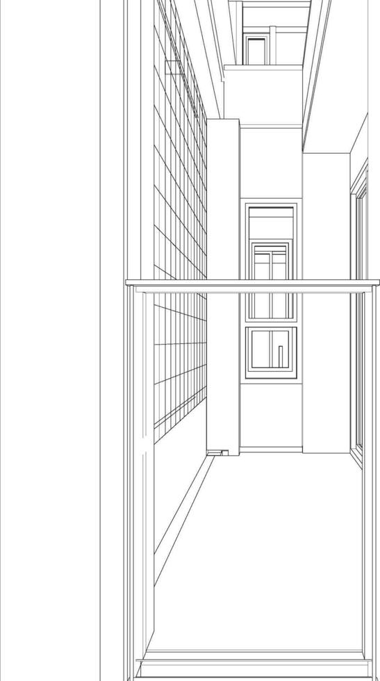3D illustration of building project vector