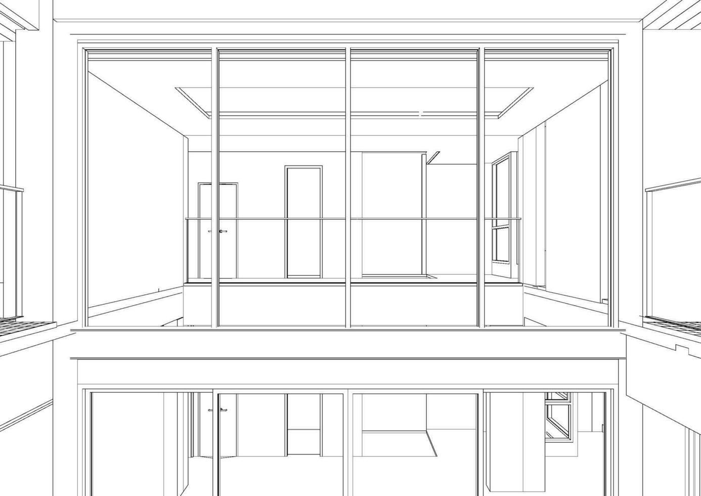 3D illustration of building project vector