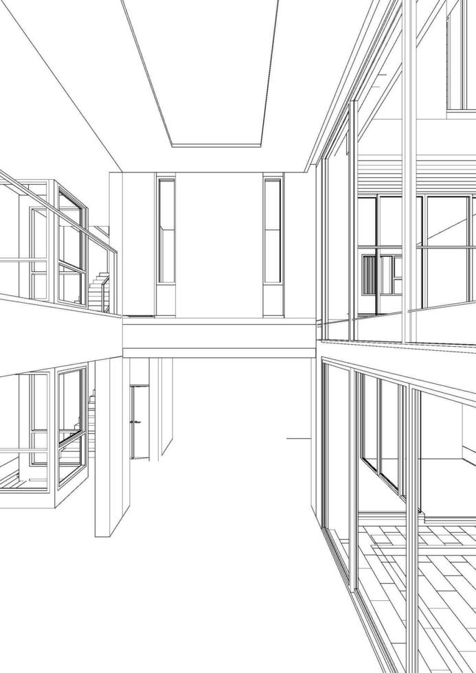 3D illustration of building project vector