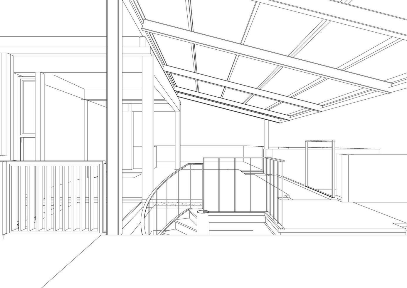 3D illustration of building project vector