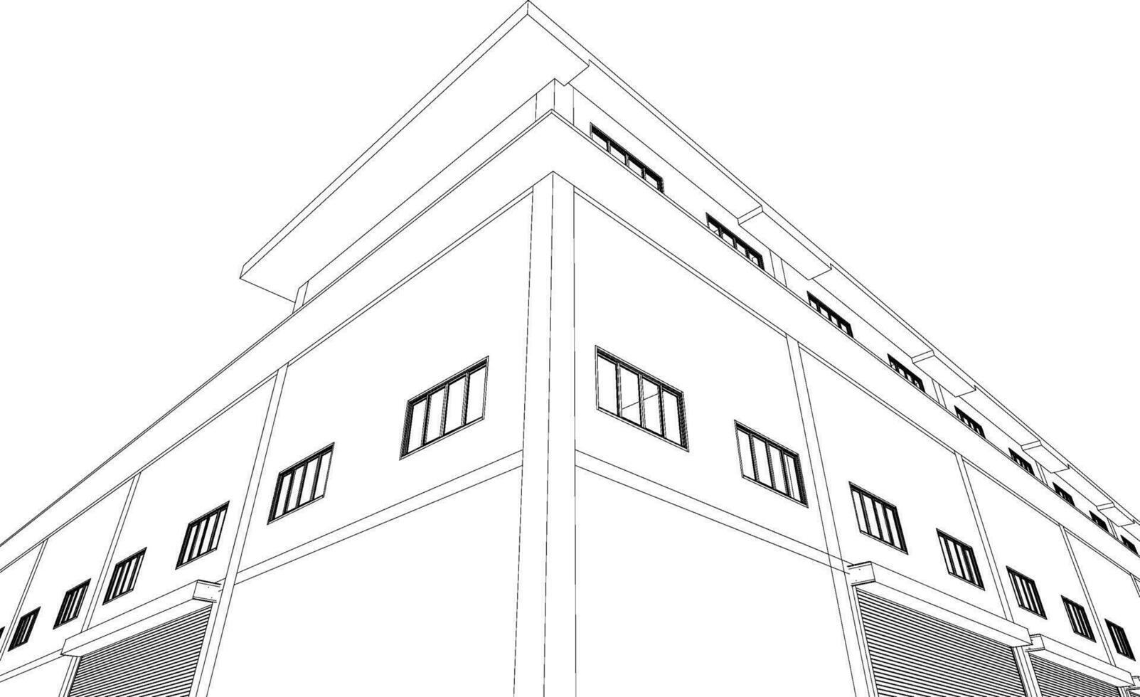 3D illustration of industrial building vector