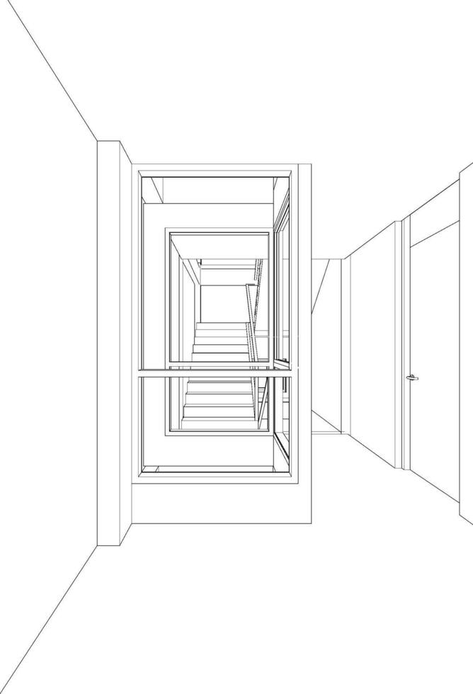 3D illustration of building project vector