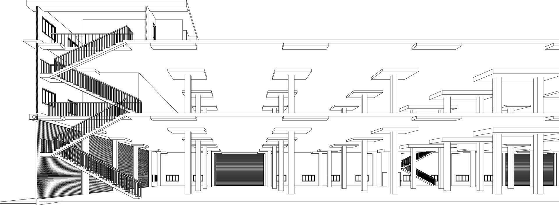 3D illustration of industrial building vector