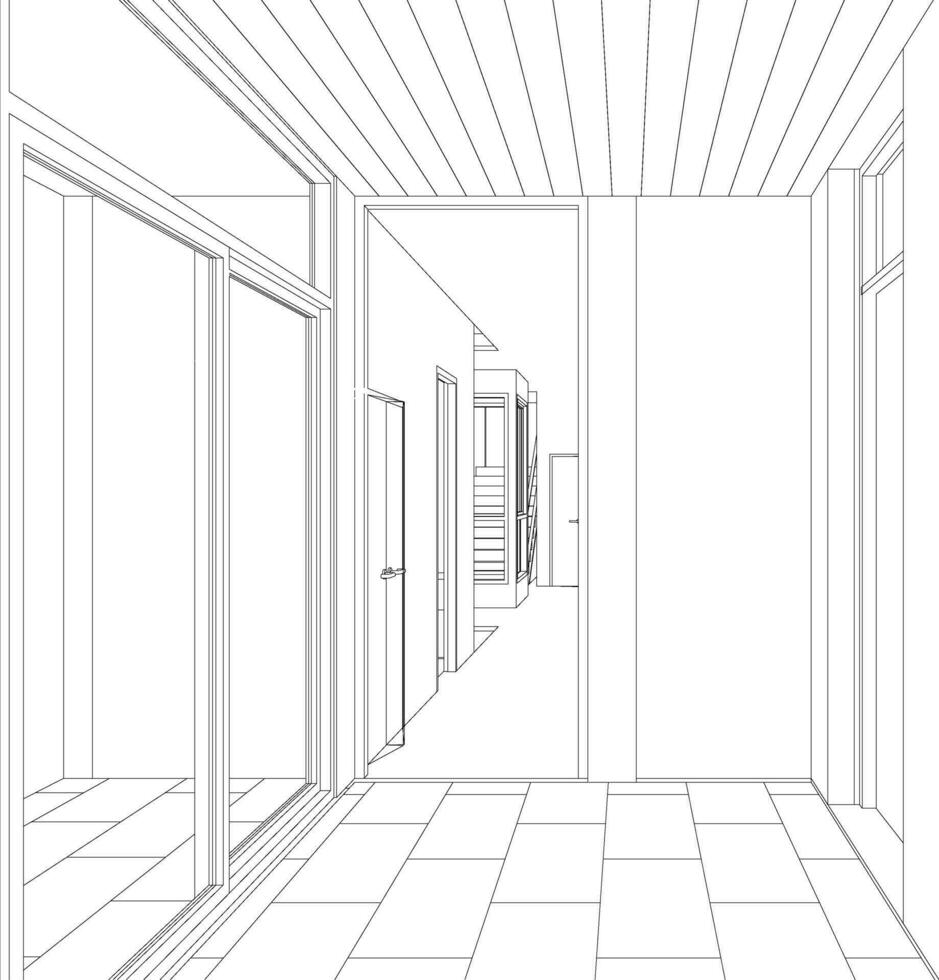 3D illustration of building project vector