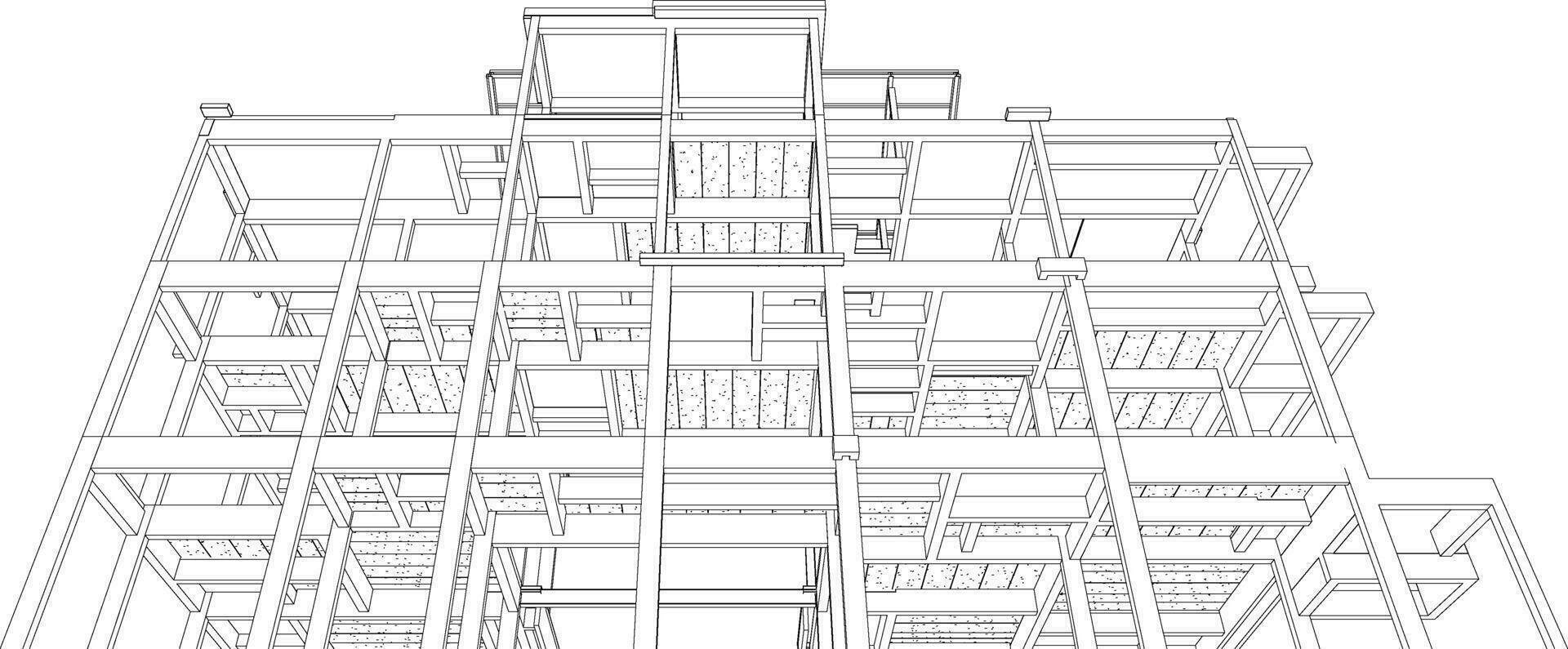 3d ilustración de edificio estructura vector