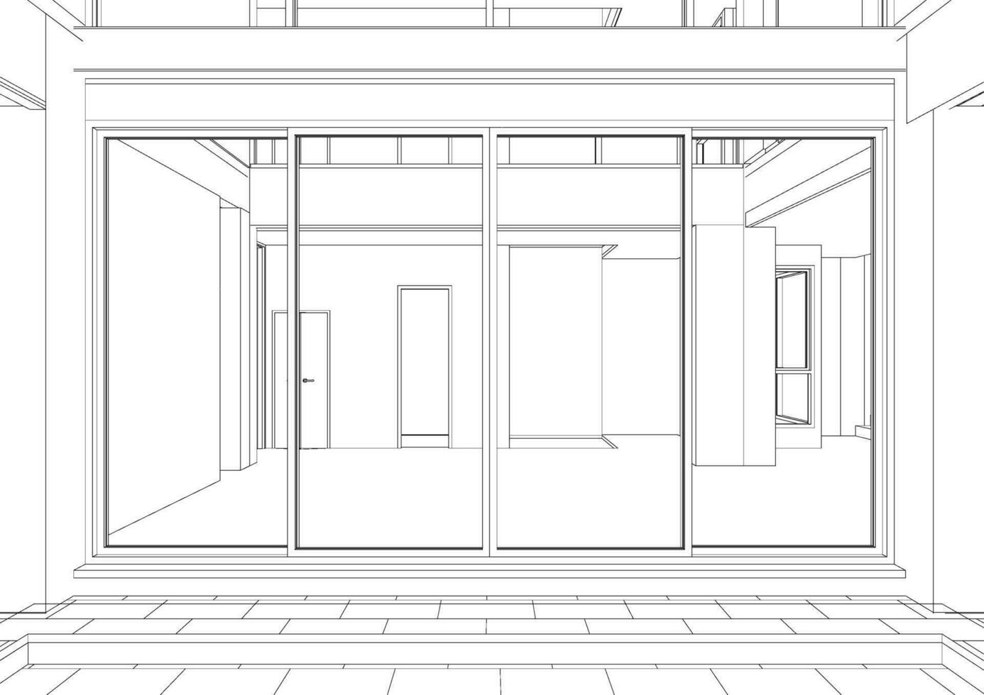 3D illustration of building project vector