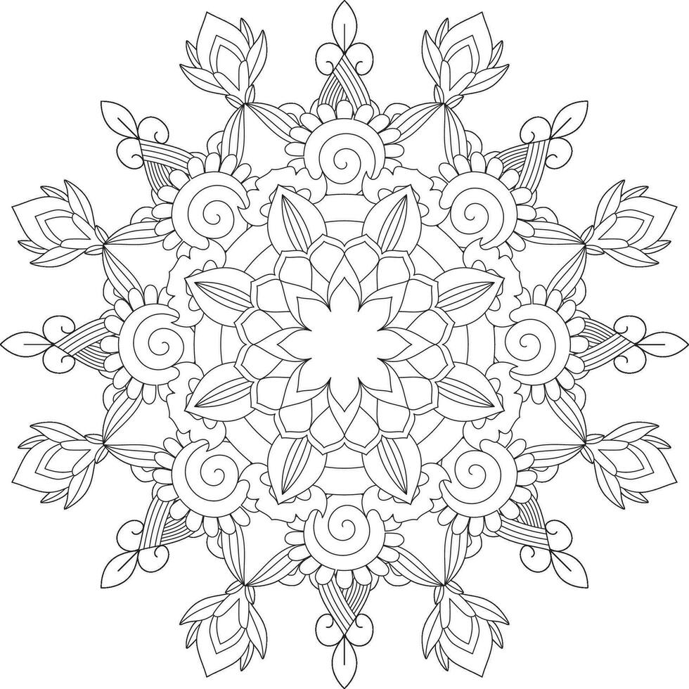 Vector abstract mandala pattern. Design for a wallpaper Paint shirt and tile Sticker Design, coloring book Lace pattern The tattoo. Mandala. Mandala Coloring Pages. Flower Mandala. Coloring Pages