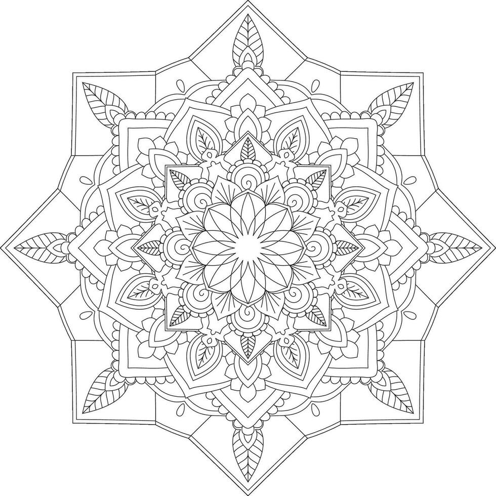 Vector abstract mandala pattern. Design for a wallpaper Paint shirt and tile Sticker Design, coloring book Lace pattern The tattoo. Mandala. Mandala Coloring Pages. Flower Mandala. Coloring Pages