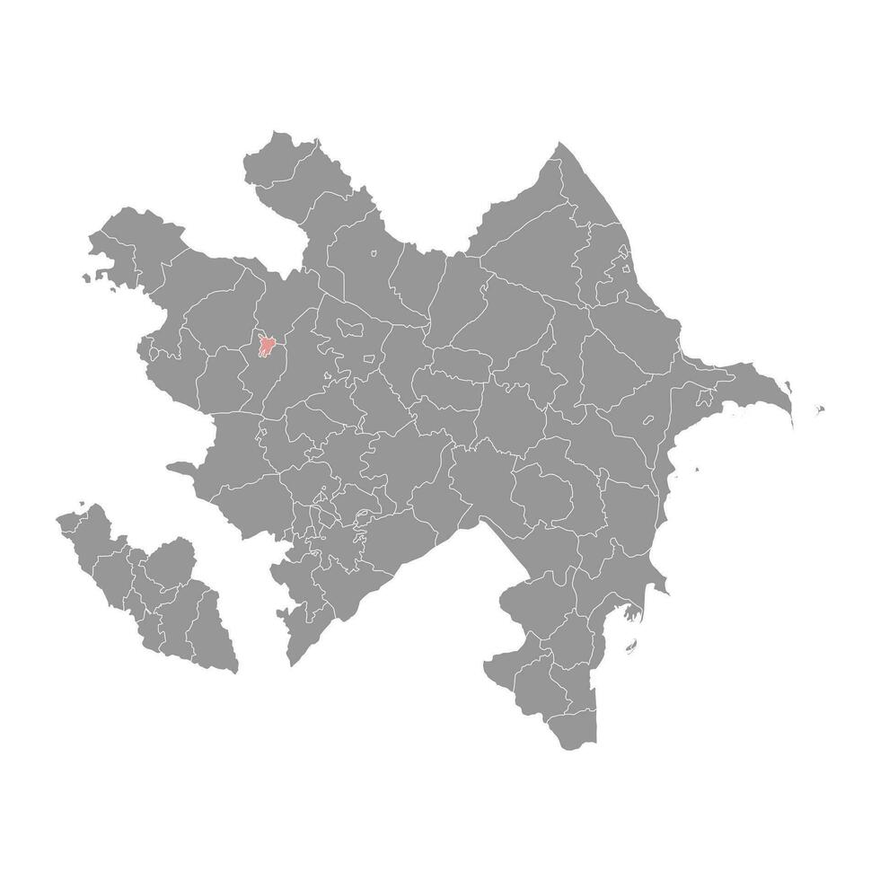 marihuana distrito mapa, administrativo división de azerbaiyán vector