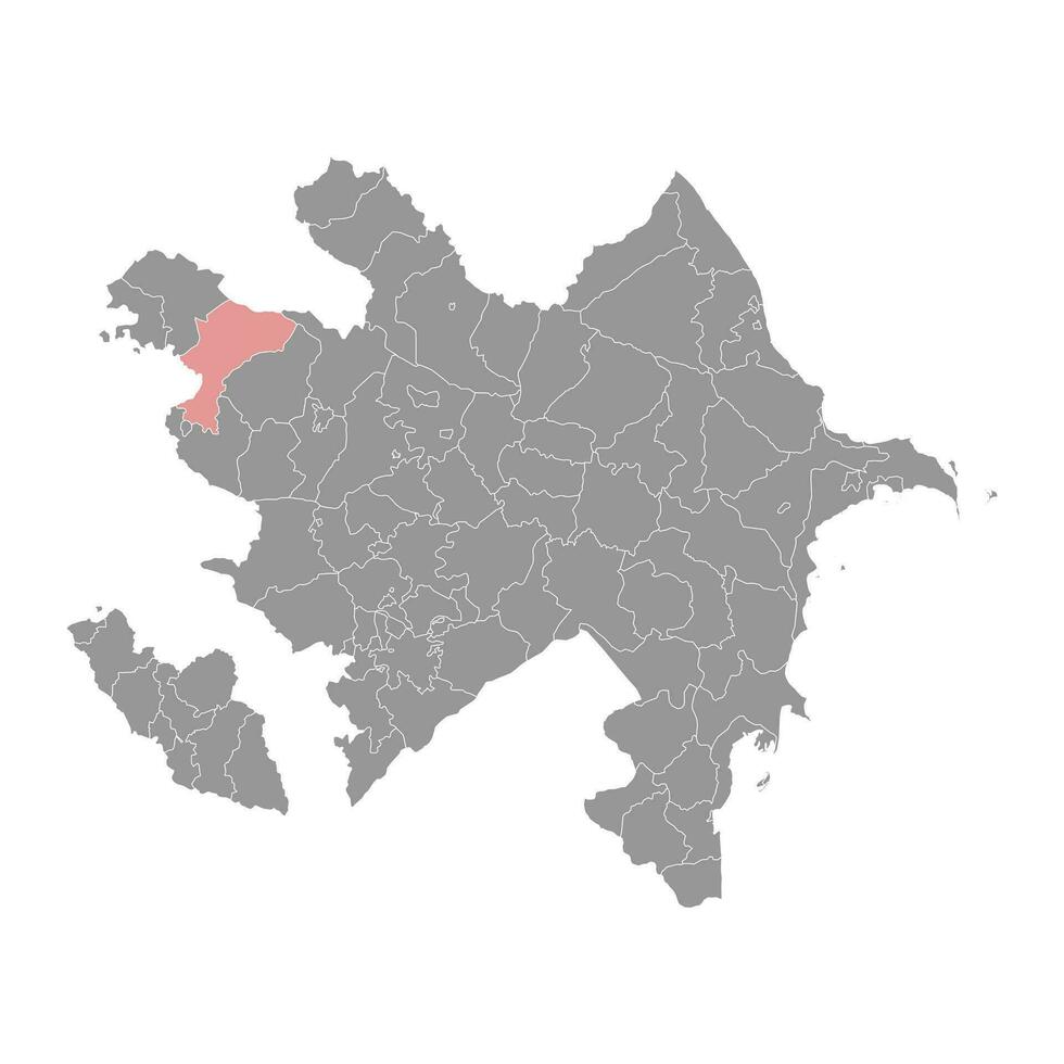 tovuz distrito mapa, administrativo división de azerbaiyán vector