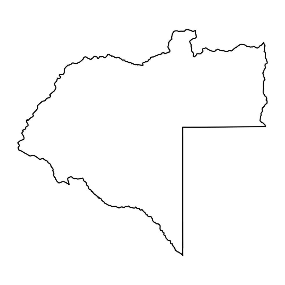 moxico provincia mapa, administrativo división de angola vector