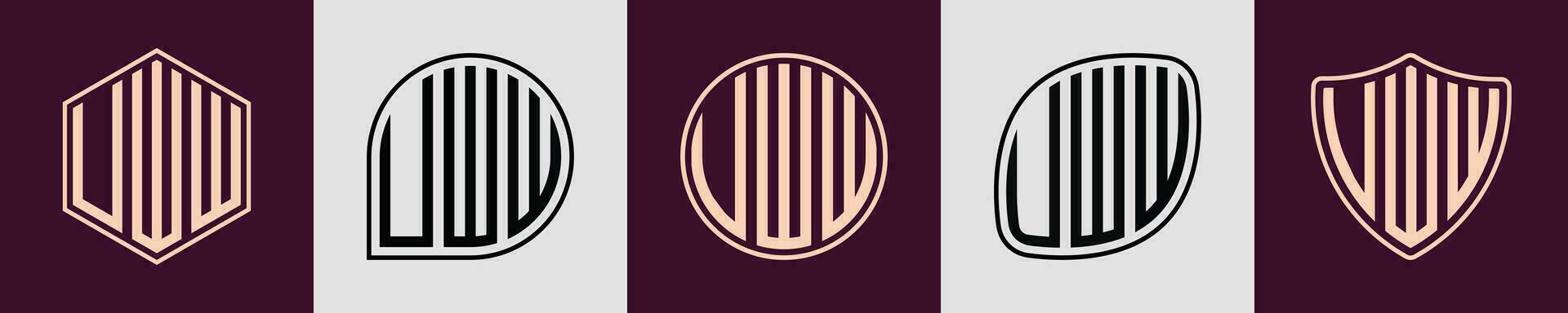 Creative simple Initial Monogram UWW Logo Designs. vector