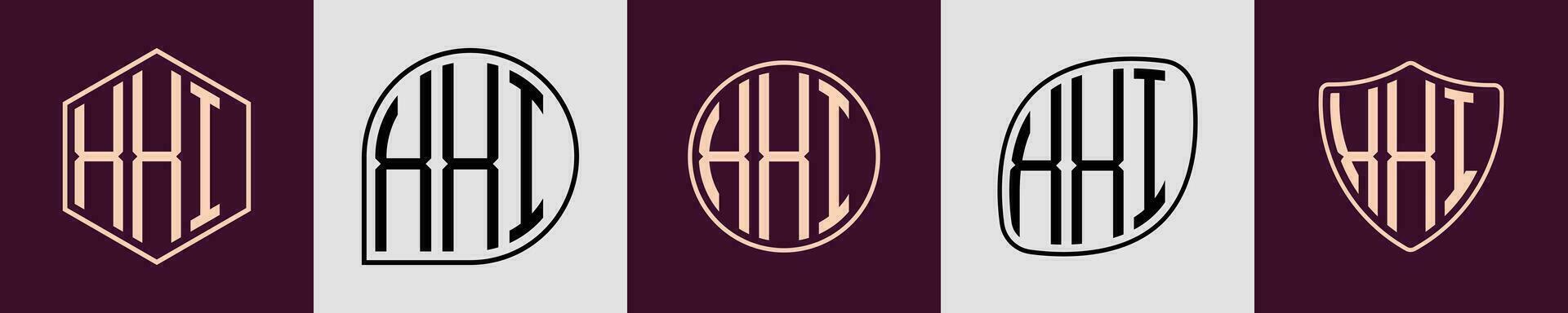 Creative simple Initial Monogram XXI Logo Designs. vector