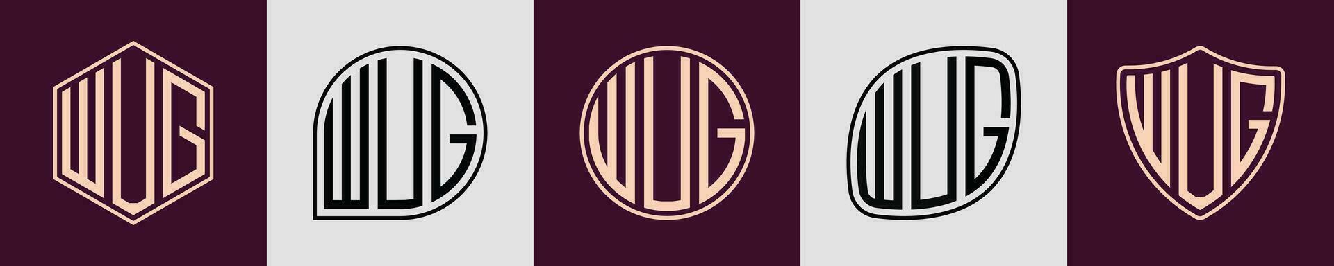 Creative simple Initial Monogram WUG Logo Designs. vector