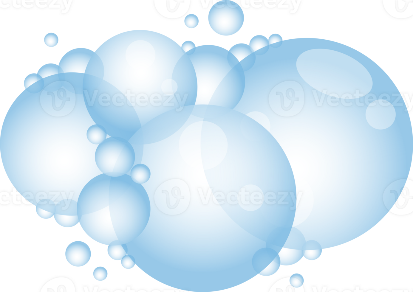 Cartoon soap foam with bubbles. Light blue suds of bath, shampoo, shaving, mousse. png