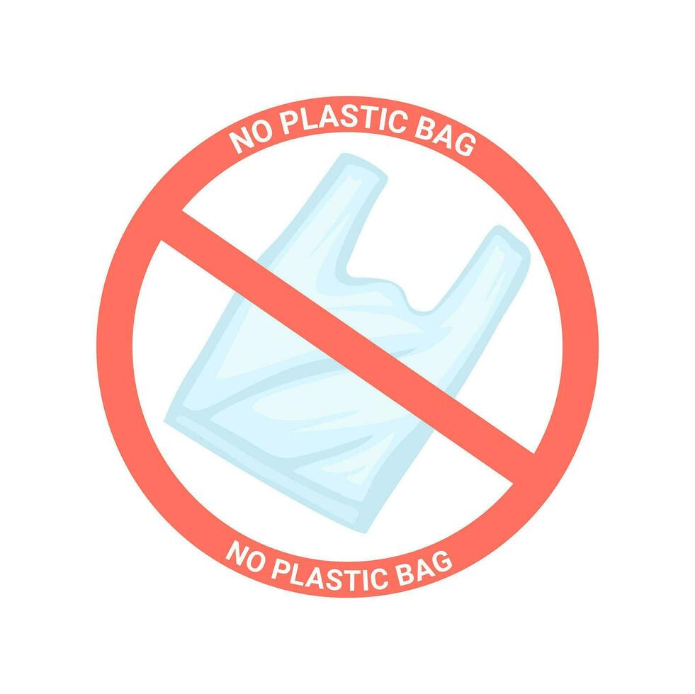 No Plastic Bag Symbol Vector