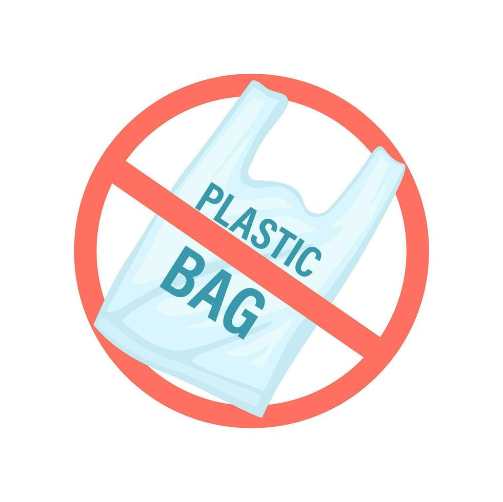 No Plastic Bag Symbol Vector