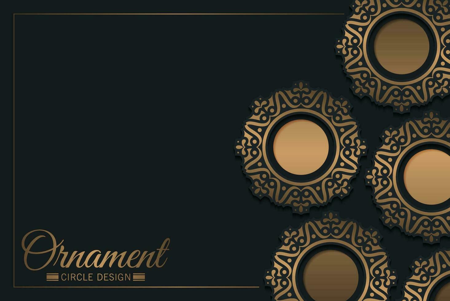 Luxury gold border pattern background vector
