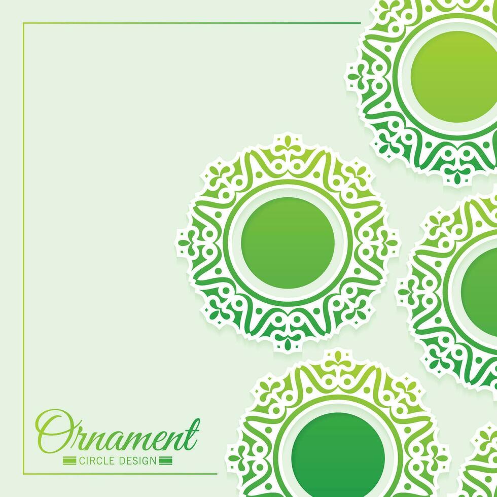 Green circle border pattern background vector