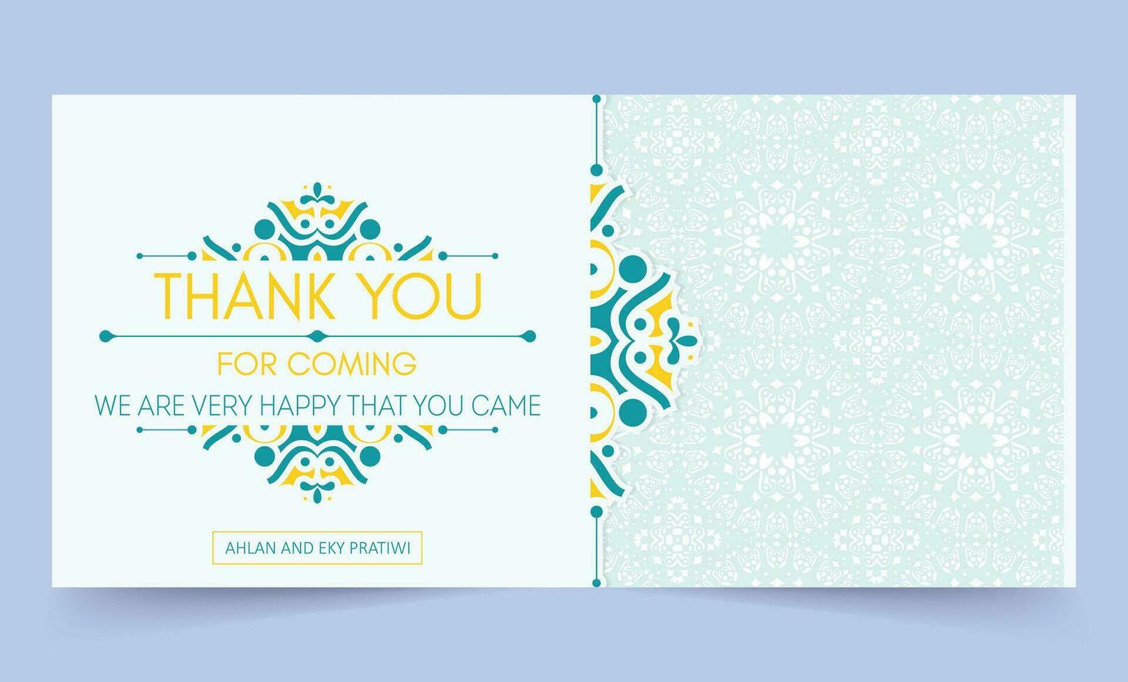 colorful patterned wedding thank you cards vector