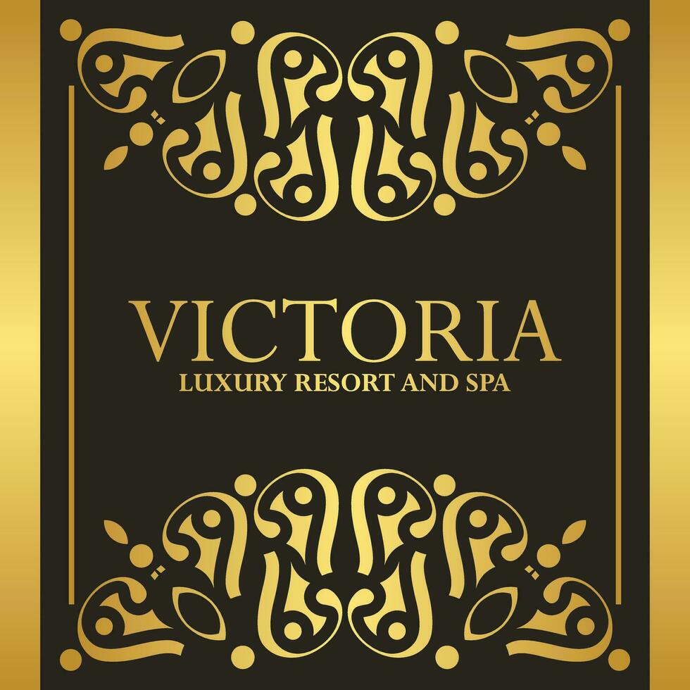 Luxury hotel label template. Trendy vintage royal ornament frames illustration. vector