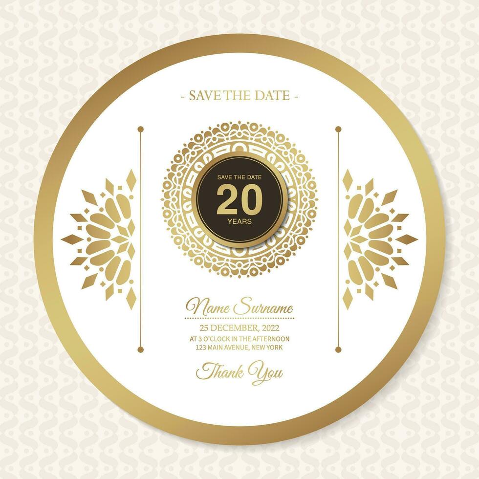 elegante oro cumpleaños invitación modelo vector