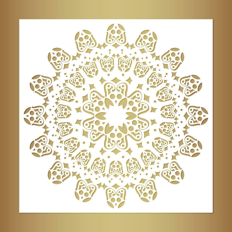 Mandala decorative paper cut line vector