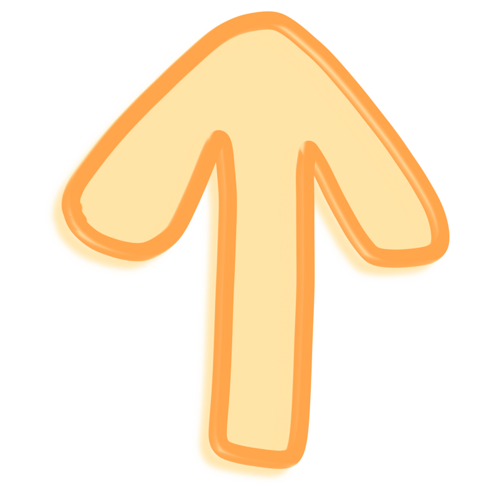 hand- getrokken pijl symbool kleurrijk png