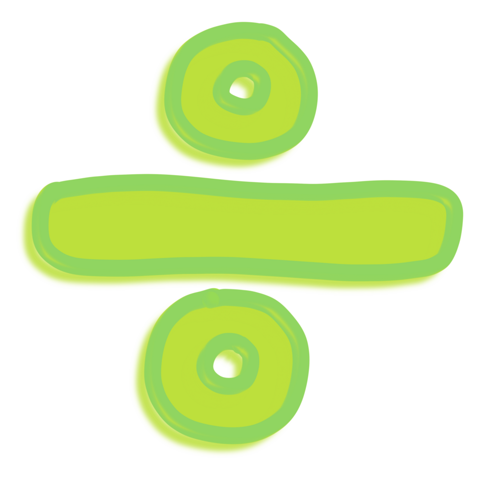 Hand drawn mathematical symbol colorful png