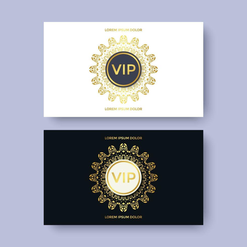 luxury white and black VIP card ornament pattern vector