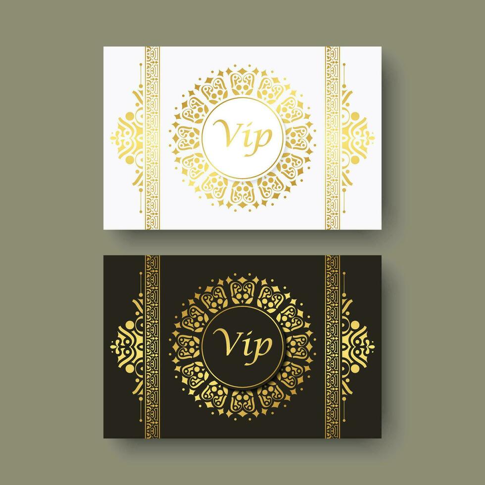 luxury white and black VIP card ornament pattern vector