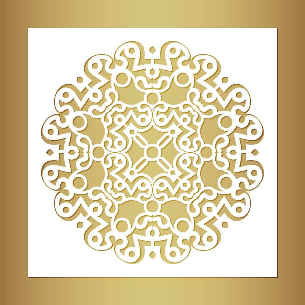 Mandala decorative paper cut line vector