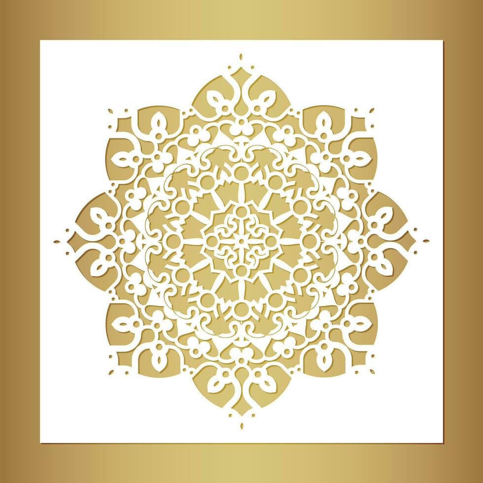 Mandala decorative paper cut line vector